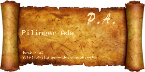 Pilinger Ada névjegykártya